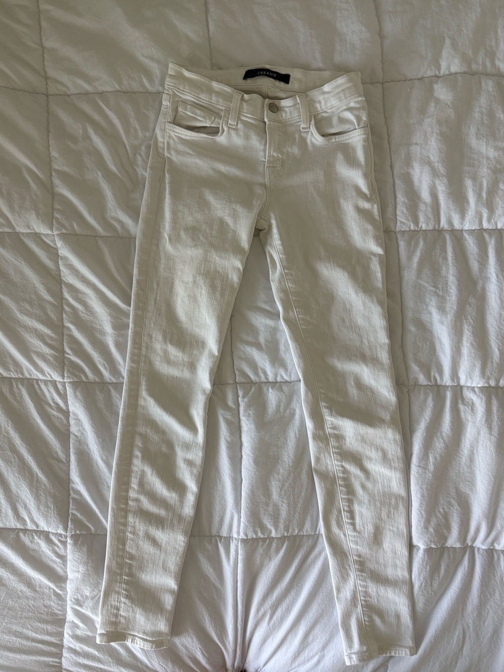 J Brand White High-Rise Skinny Jeans